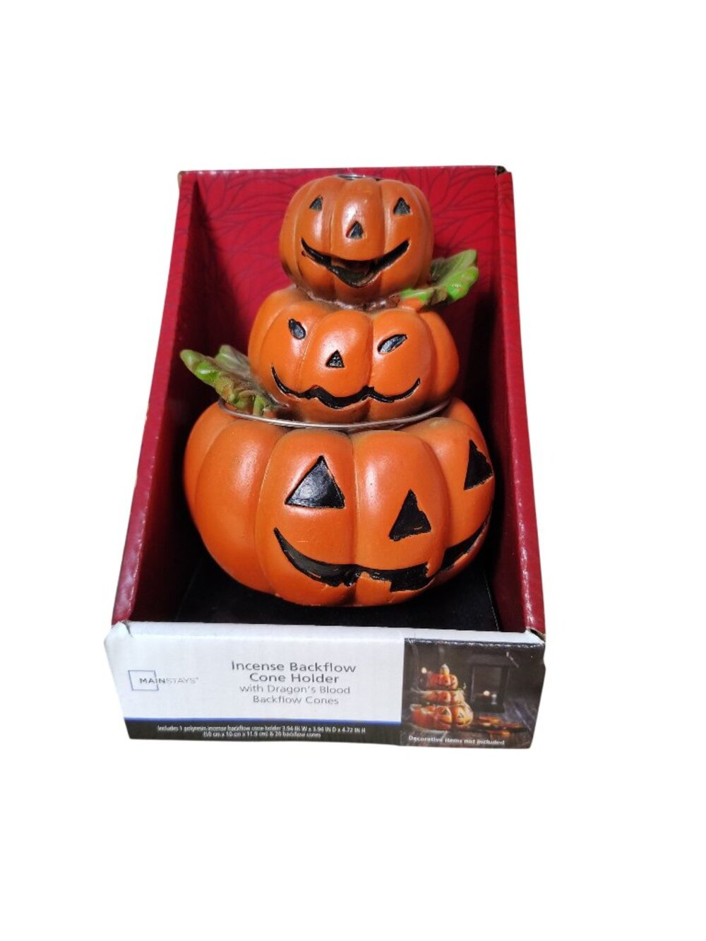 Mainstays Halloween Stacked Pumpkin Jack o Lantern Backflow Incense New